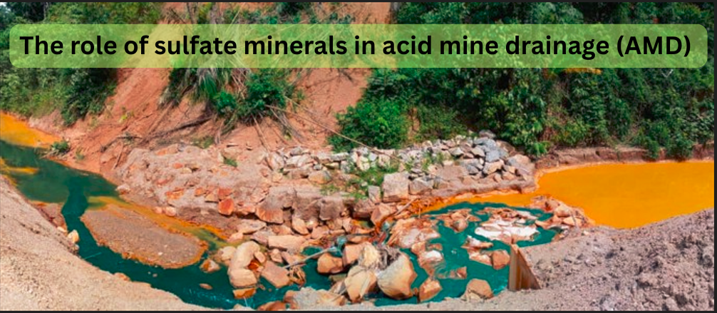 What role do sulfate minerals play in acid mine drainage (AMD) and other environmental challenges related to mining?