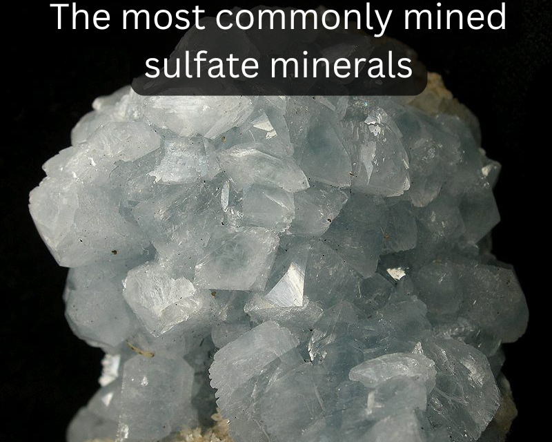 Which are the most commonly mined sulfate minerals, and what are their key industrial applications?