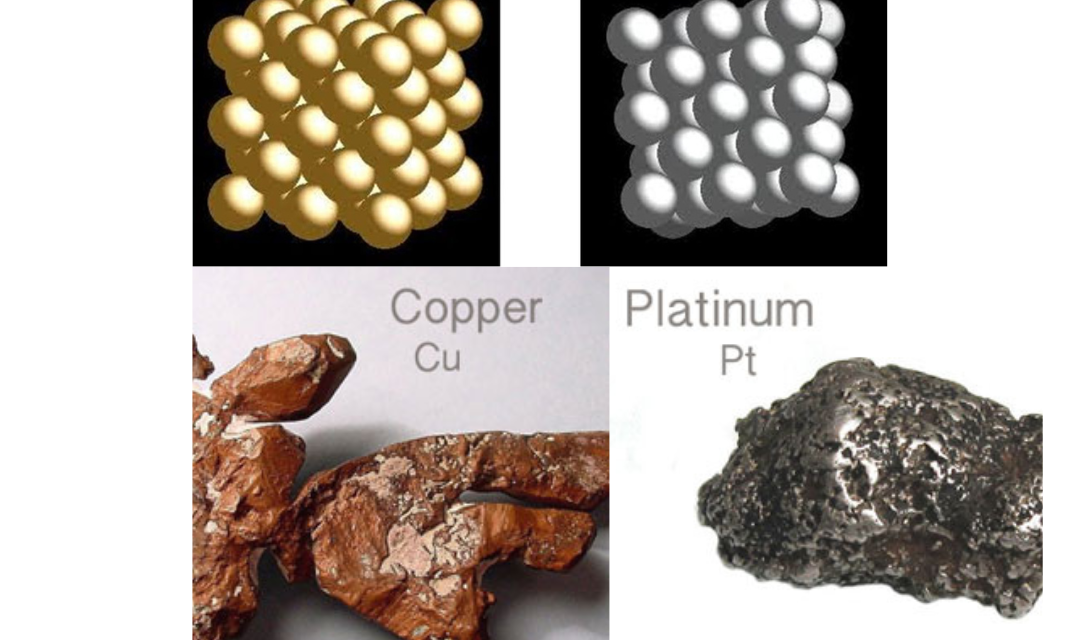 What are the primary mining techniques used to extract native elements such as gold, silver, copper, and platinum?