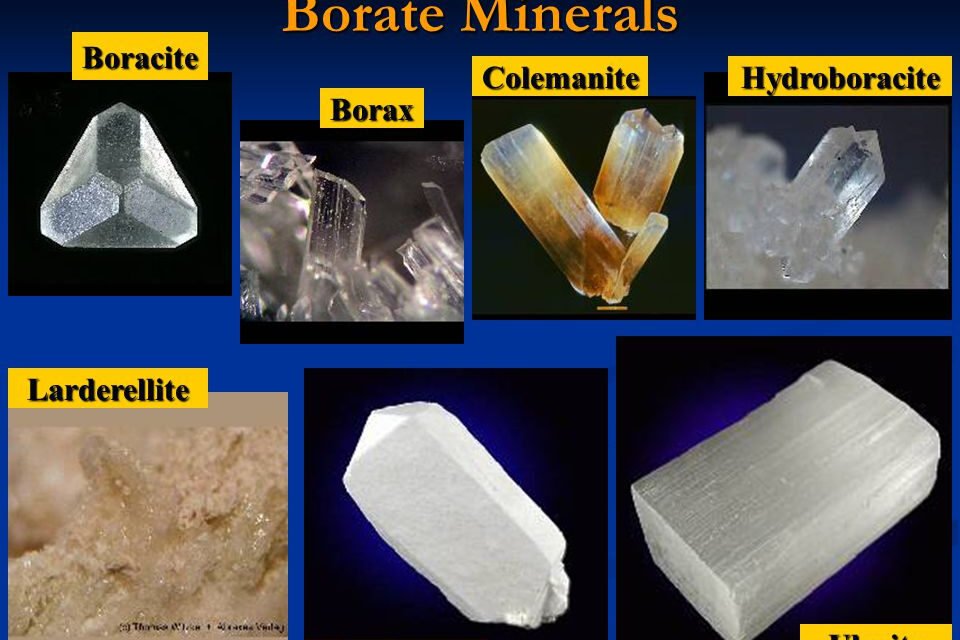 What are borate minerals, and why are they important in industrial applications?